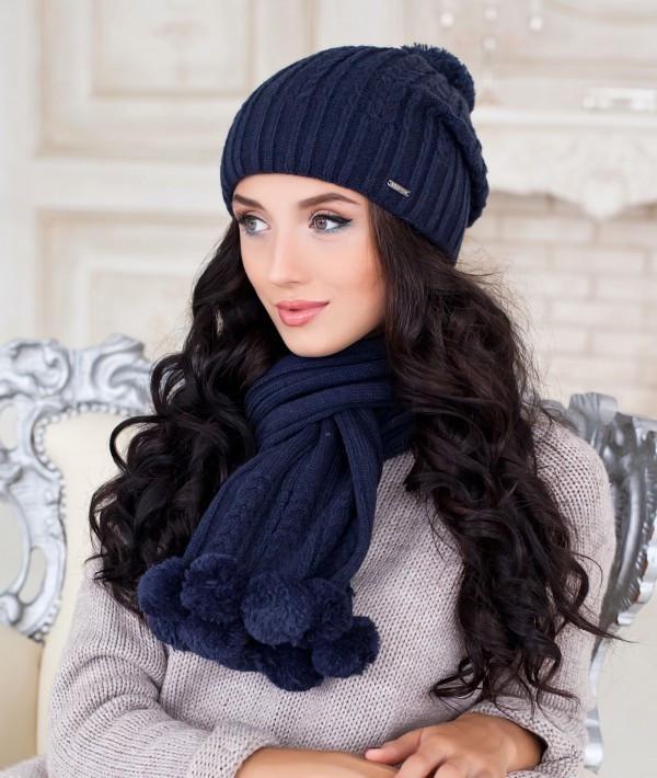 Шапка зимняя Монблан Джинсовый (4155)