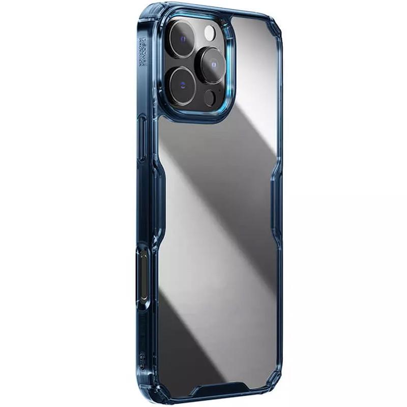 Противоударный TPU чехол Nillkin Nature Pro Series для Apple iPhone 16 Pro (6.3") Синий (прозрачный)