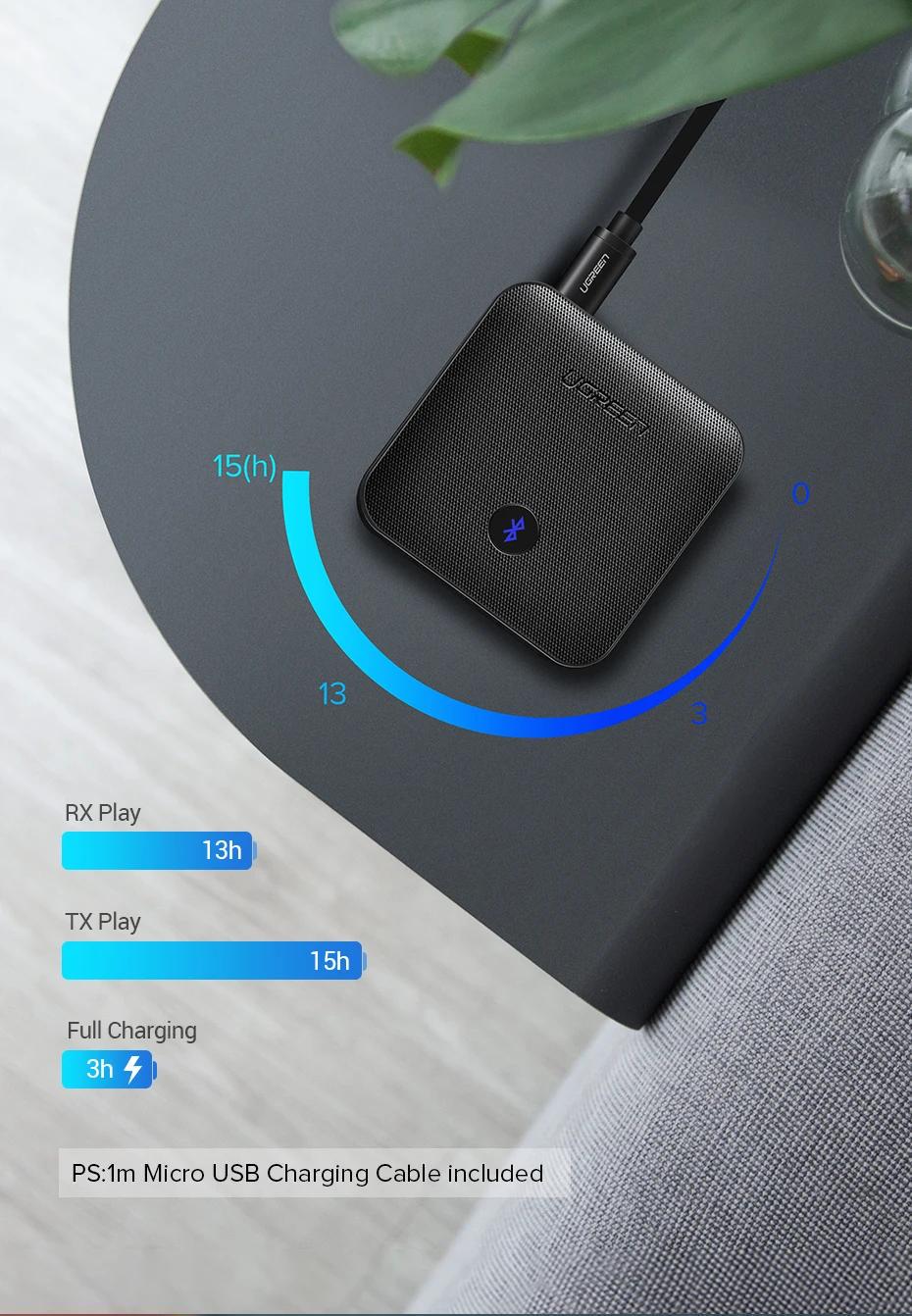 Адаптер UGREEN Bluetooth 5.0 приймач-передавач USB-3,5 мм minijack AUX/SPDIF aptX HD LL Чорний (70158) - фото 11 Адаптер UGREEN Bluetooth 5.0 приймач-передавач USB-3,5 мм minijack AUX/SPDIF aptX HD LL Чорний (70158) - фото 11