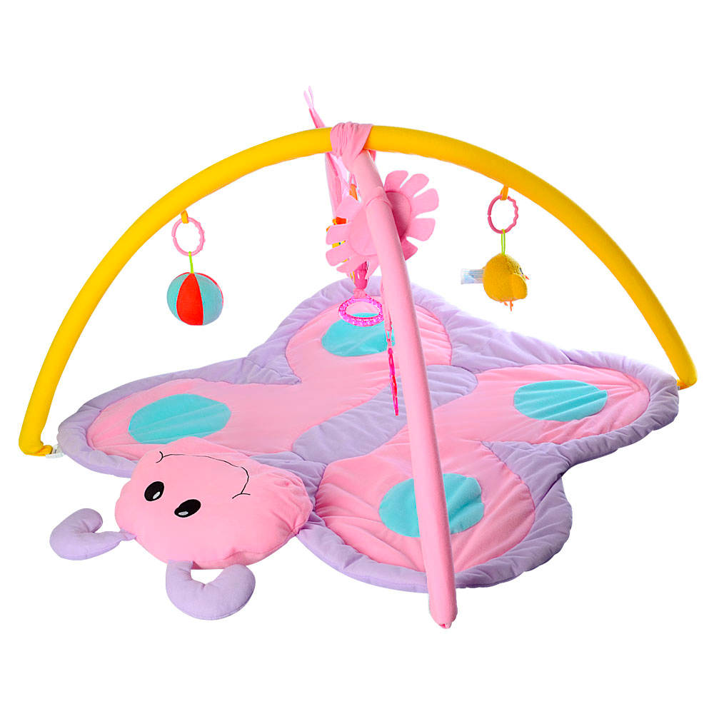 Коврик для младенца Bambi Бабочка музыкальная с подвесками Розовый (63-75-668-51-52)