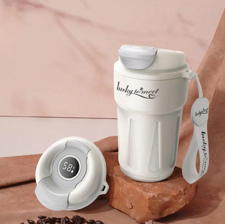 Термокружка с интеллектуальным дисплеем температуры 420 мл Белый (2467719399) - фото 4