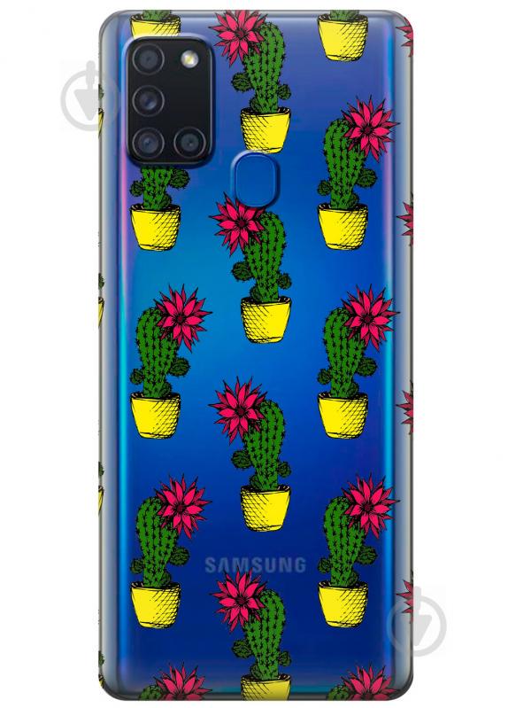 Силіконовий чохол iSwag для Samsung Galaxy A21s Кактуси (KS2778)