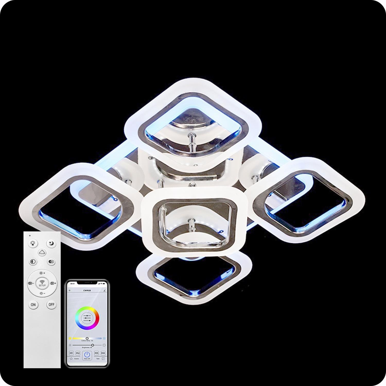 Люстра світлодіодна 517 Light 3color з пультом 90 Вт Хром (01846) - фото 4 Люстра світлодіодна 517 Light 3color з пультом 90 Вт Хром (01846) - фото 4