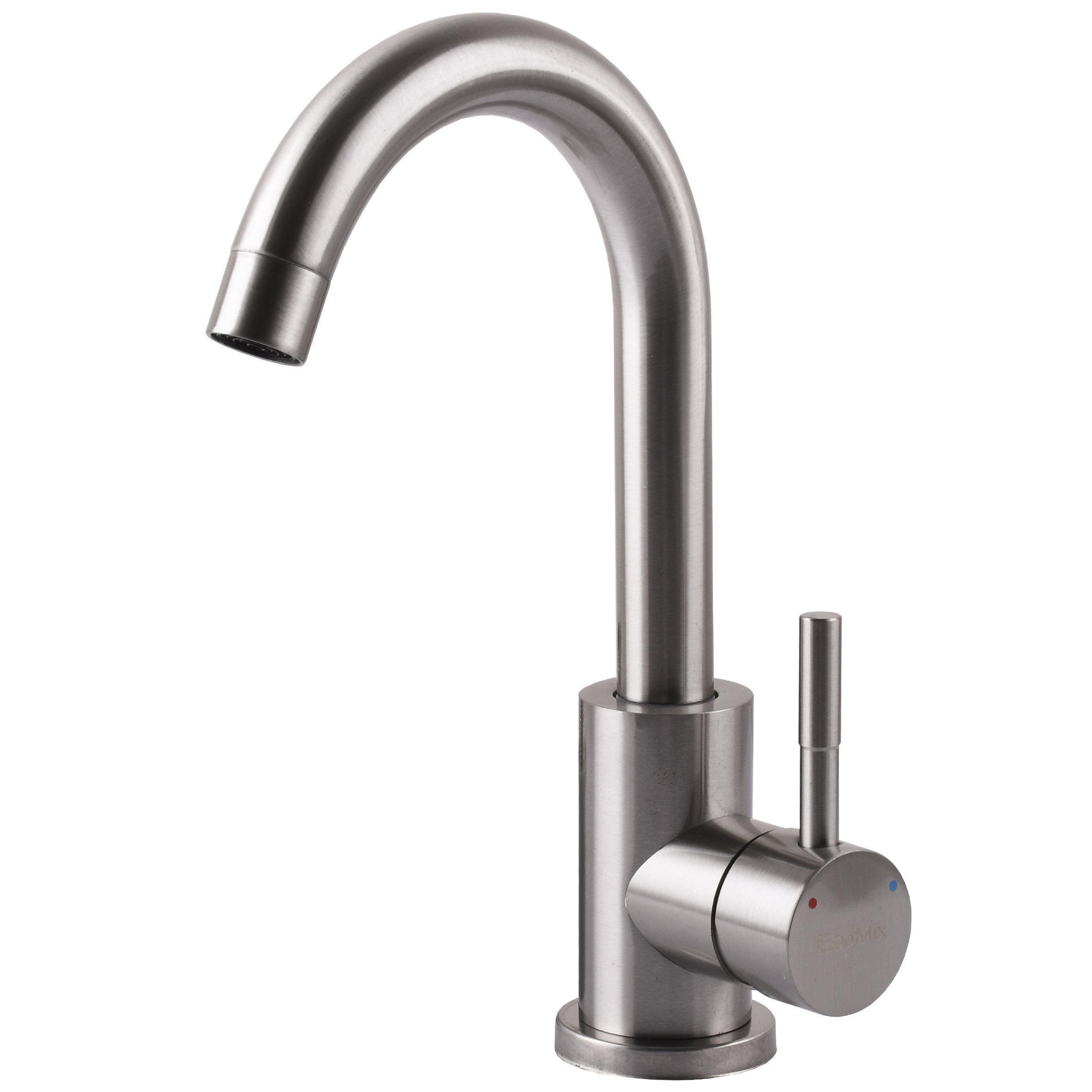 Кран на кухню EcoMix нержавіюча сталь Сатин (25994)