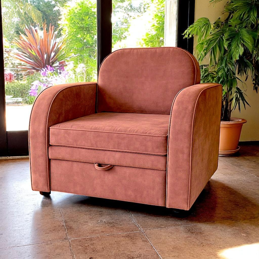 Мягкое кресло раскладное ТОБІ ШО Дрим Mars велюр 1040х850х830 мм 05/Терракотовый