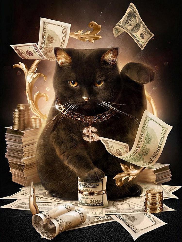 Алмазная мозаика SHLab Денежный Кот 30x40 см (15148)
