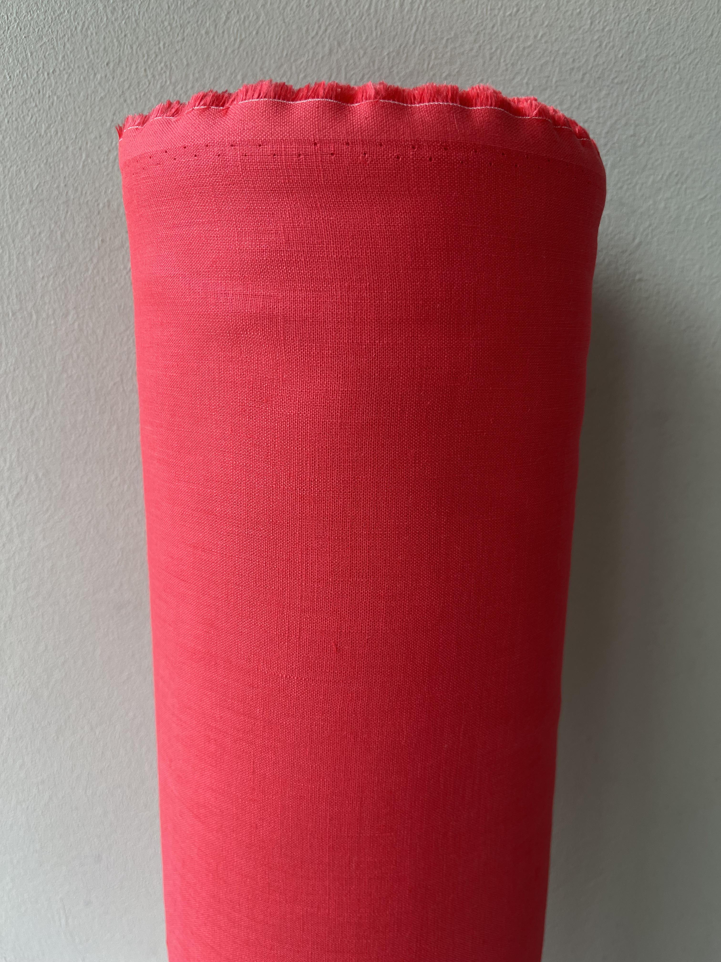 Ткань рубашечно-платья Linen Plus 100% лен 143 см 1284 Красный - фото 5