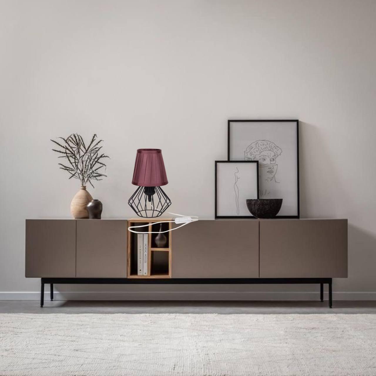 Лампа/нічник настільна з абажуром Коричневий (56-T108F02 BK+BR) - фото 3 Лампа/нічник настільна з абажуром Коричневий (56-T108F02 BK+BR) - фото 3