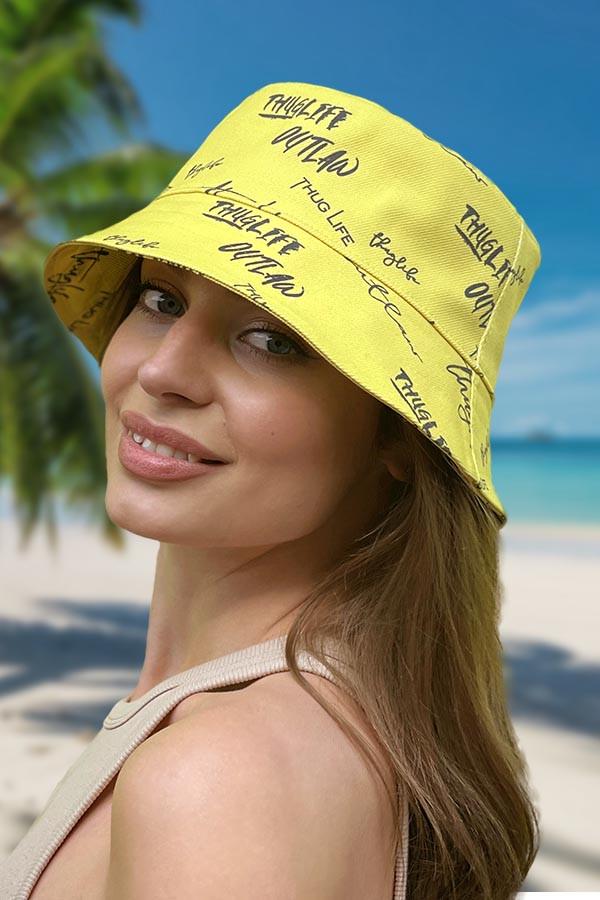 Панама со стильным принтом Braxton Вне закона унисекс Желтый/Черный (1420)