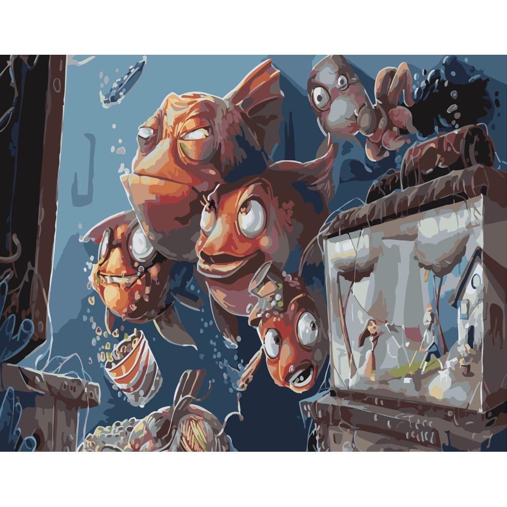 Картина по номерам Strateg Премиум Подводный мир 40х50 см (GS322)