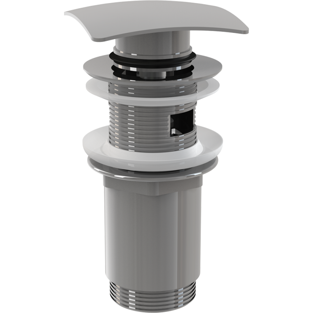 Донный клапан нажимной для раковины Alca Plast A393 с переливом Хром (86402)