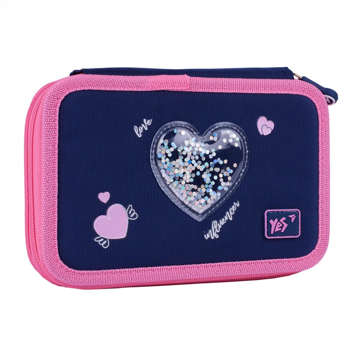 Пенал твердый двойной YES Bright Hearts HP-01