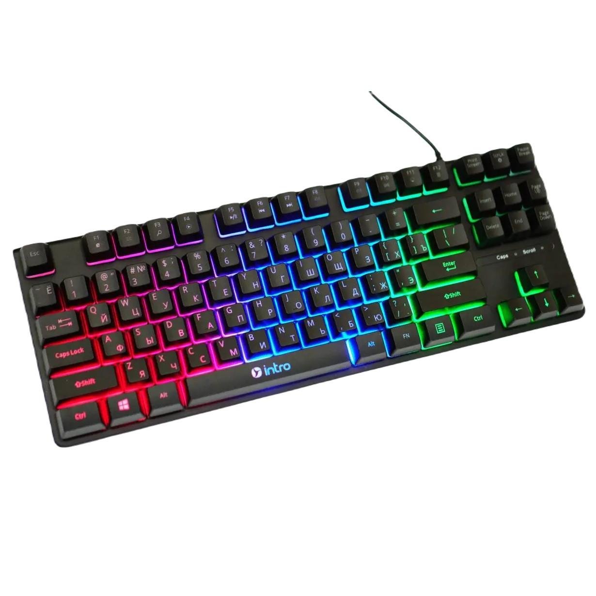 Клавіатура провідна Rias DX750 з RGB підсвічуванням USB Black (3_04474) - фото 2