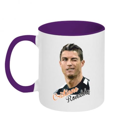 Чашка двухцветная Кристиано Роналдо 320 мл Белый с фиолетовым (350529-41-43478) - фото 1 Чашка двухцветная Кристиано Роналдо 320 мл Белый с фиолетовым (350529-41-43478) - фото 1