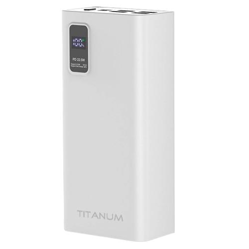 Повербанк TITANUM 728S 30000 mAh 22,5 Вт USB и Type-C Белый (34063626) Повербанк TITANUM 728S 30000 mAh 22,5 Вт USB и Type-C Белый (34063626)
