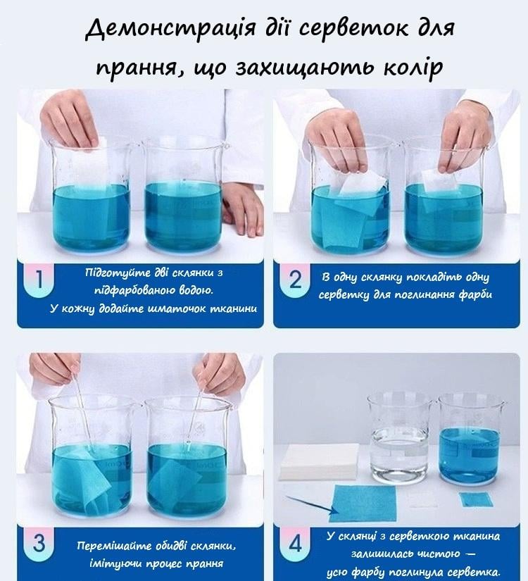 Салфетки антиокрасочные R9524 для стирки руками 50 шт. (30375928) - фото 8 Салфетки антиокрасочные R9524 для стирки руками 50 шт. (30375928) - фото 8