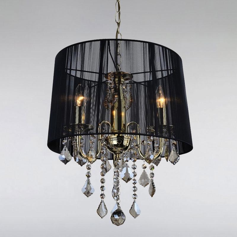 Люстра  Light House LS-15254GD-3 подвесная с абажуром Black (8748)