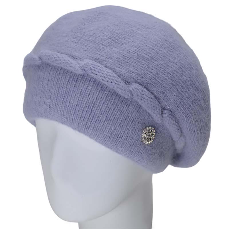 Берет женский Novita Динара ангоровый зимний Джинсовый (118712)