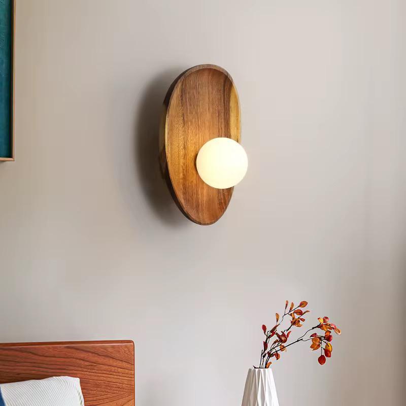 Бра кругле із дерева Walnut round Горіх (SDLB-00089)