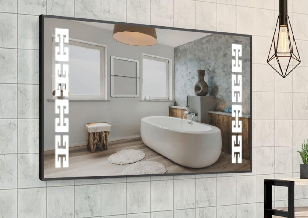 Зеркало в алюминиевой раме Smart Mirror Andria-R c led подсветкой сенсорное 100x140 см прямоугольное - фото 1