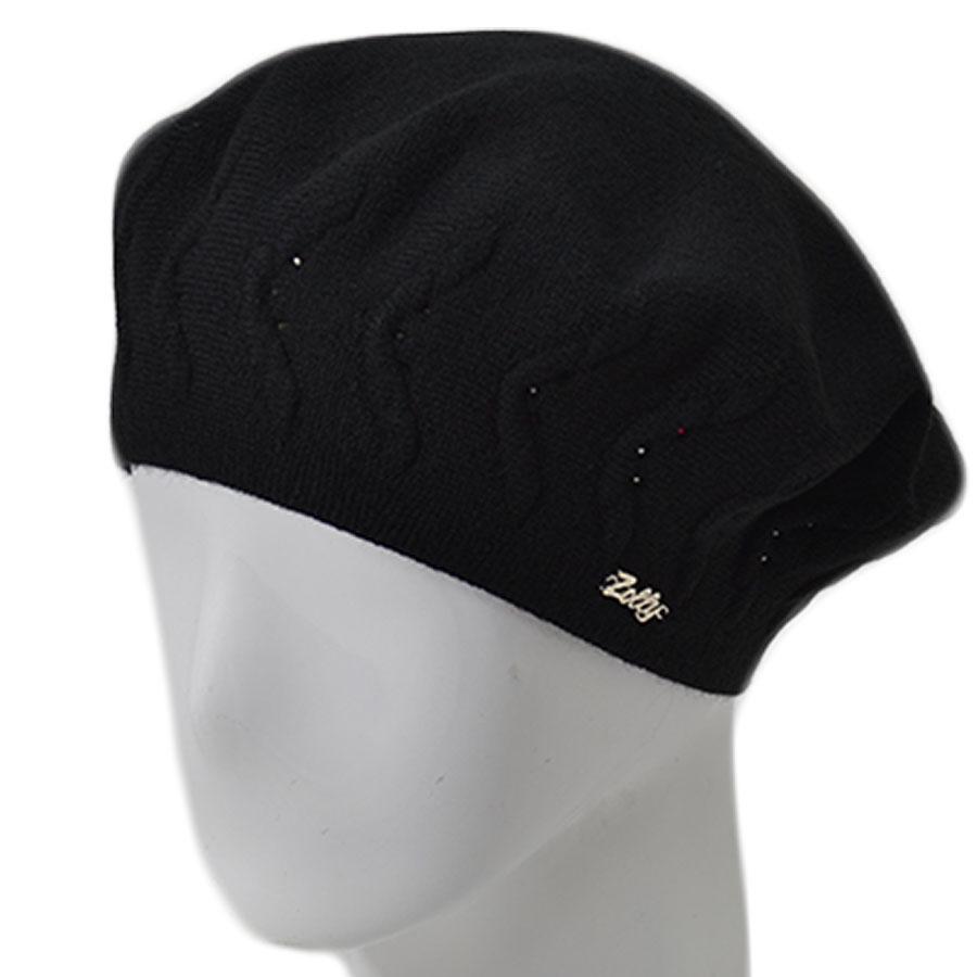 Берет женский Zolly ZH187 двойной тонкой вязки с стразами Черный