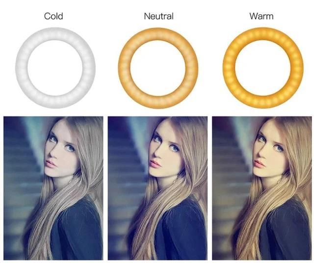 Кольцевая лампа XPRO Live Light AV550 360° светодиодная с рассеивателем/пультом/чехлом/держателями для телефона 55 см (228980677_102554_SLPG63) - фото 3