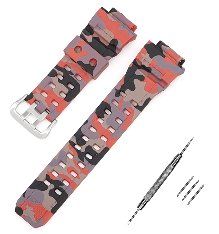 Ремінець для Casio G-Shock GW-9400/9300 Camo Red SI (3943)