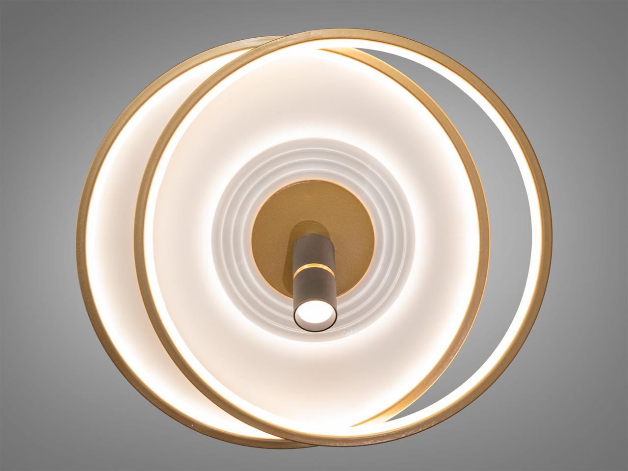 Люстра светодиодная для гостиной Diasha 5532WH+G dimmer 66 Вт с пультом Белый/Золотой (2957216523)