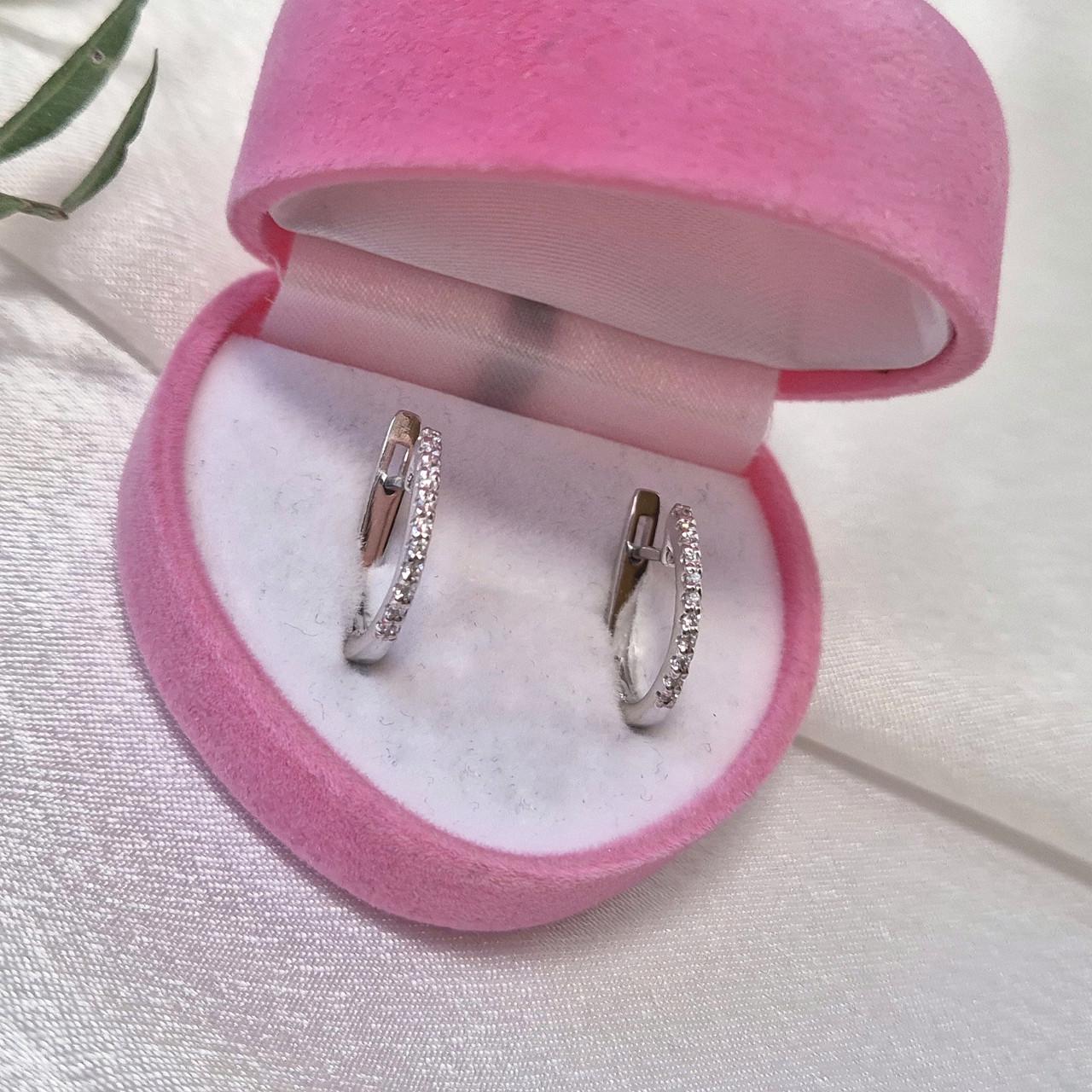 Серебряные серьги Дорожка с Камнями серебро 925 пробы родованное 1,9 г Белый (5171/1р)