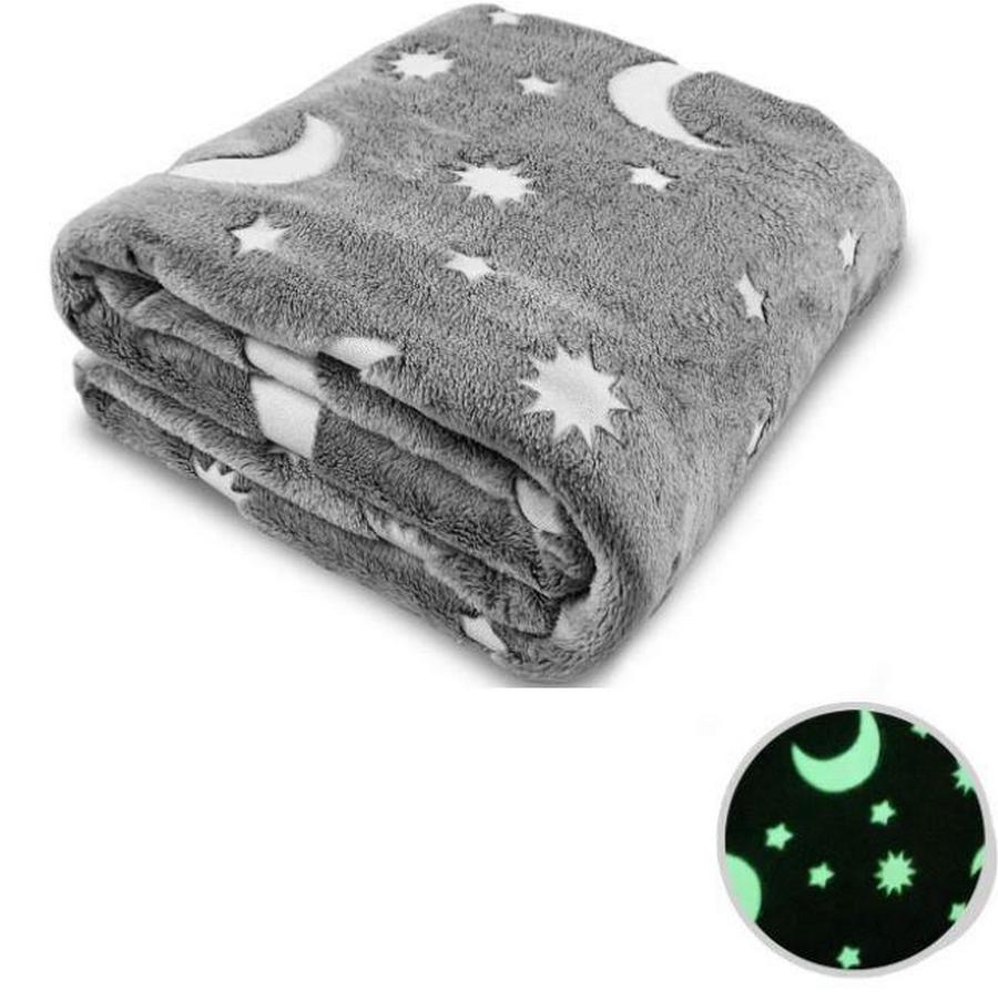 Плед що світиться в темряві BLANKET з зірками 120х150 см Gray (390ff6aa) - фото 2