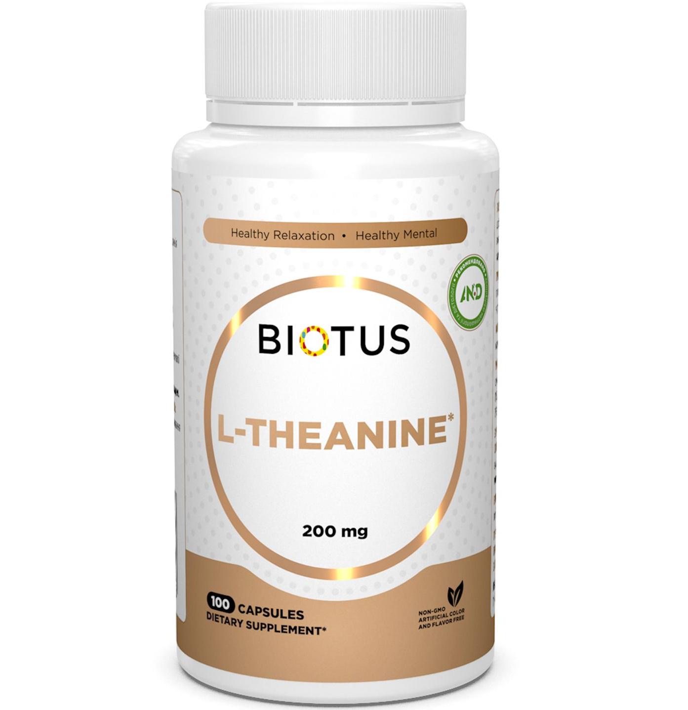 Теанін Biotus L-Theanine 200 mg 100 Caps BIO-531118