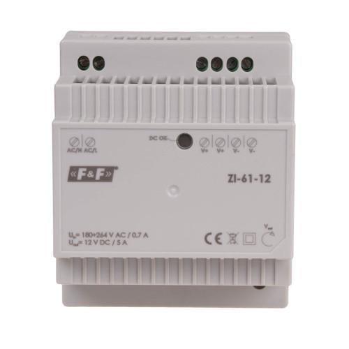 Блок живлення ZI-61-12V 180/264V AC 2,5A OUT 12V DC 60W F&F (27774379)