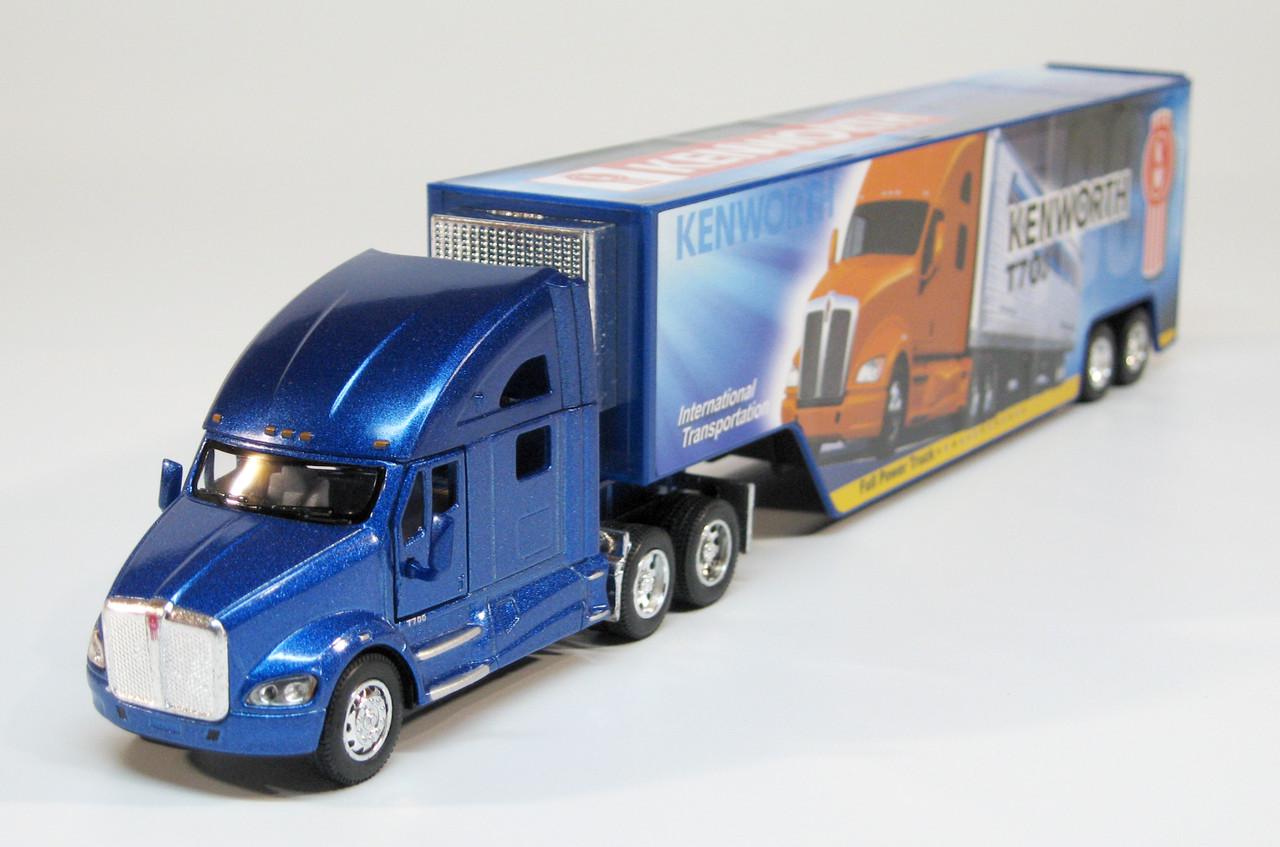 Машинка Kinsmart металлическая KT1302W Kenworth T700 with container Cиний