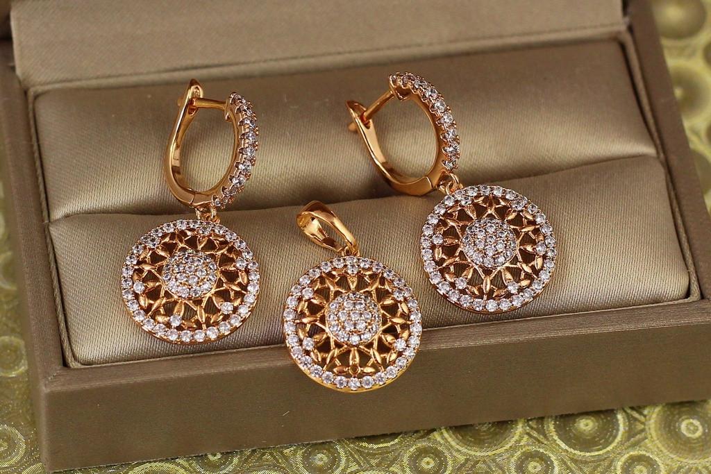 Набор Xuping Jewelry паутинка 2,8 см Золотистый (2326968879)