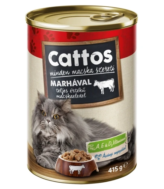 Вологий корм для дорослих кішок Cattos з яловичиною 415 г