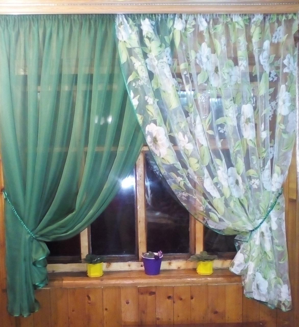 Тюль Вероника лесная 170х500 см Яблочное цветение/Зеленый (1652856628) - фото 2 Тюль Вероника лесная 170х500 см Яблочное цветение/Зеленый (1652856628) - фото 2