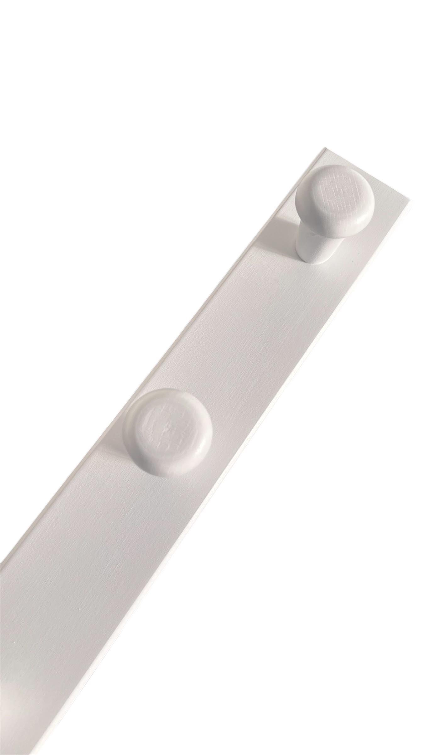 Вешалка деревянная на стену на 3 крючка Белый (23471091)