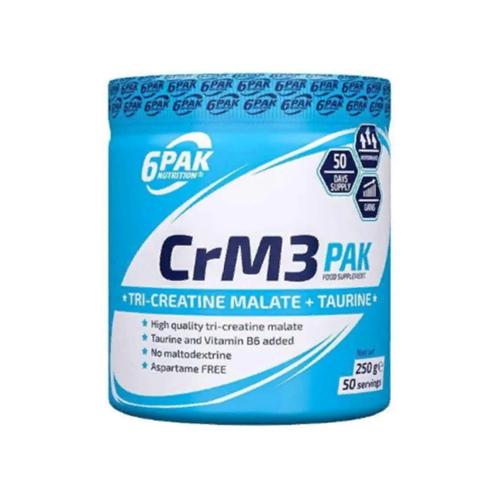 Креатин комплекс 6PAK Nutrition CrM3 PAK Tri-Creatine Malate And Taurine Natural 250 g 50 servings