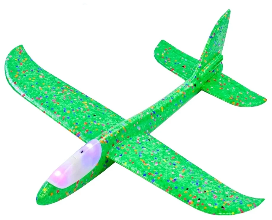 Самолет пенопластовый С33807 метательный с подсветкой 48 см