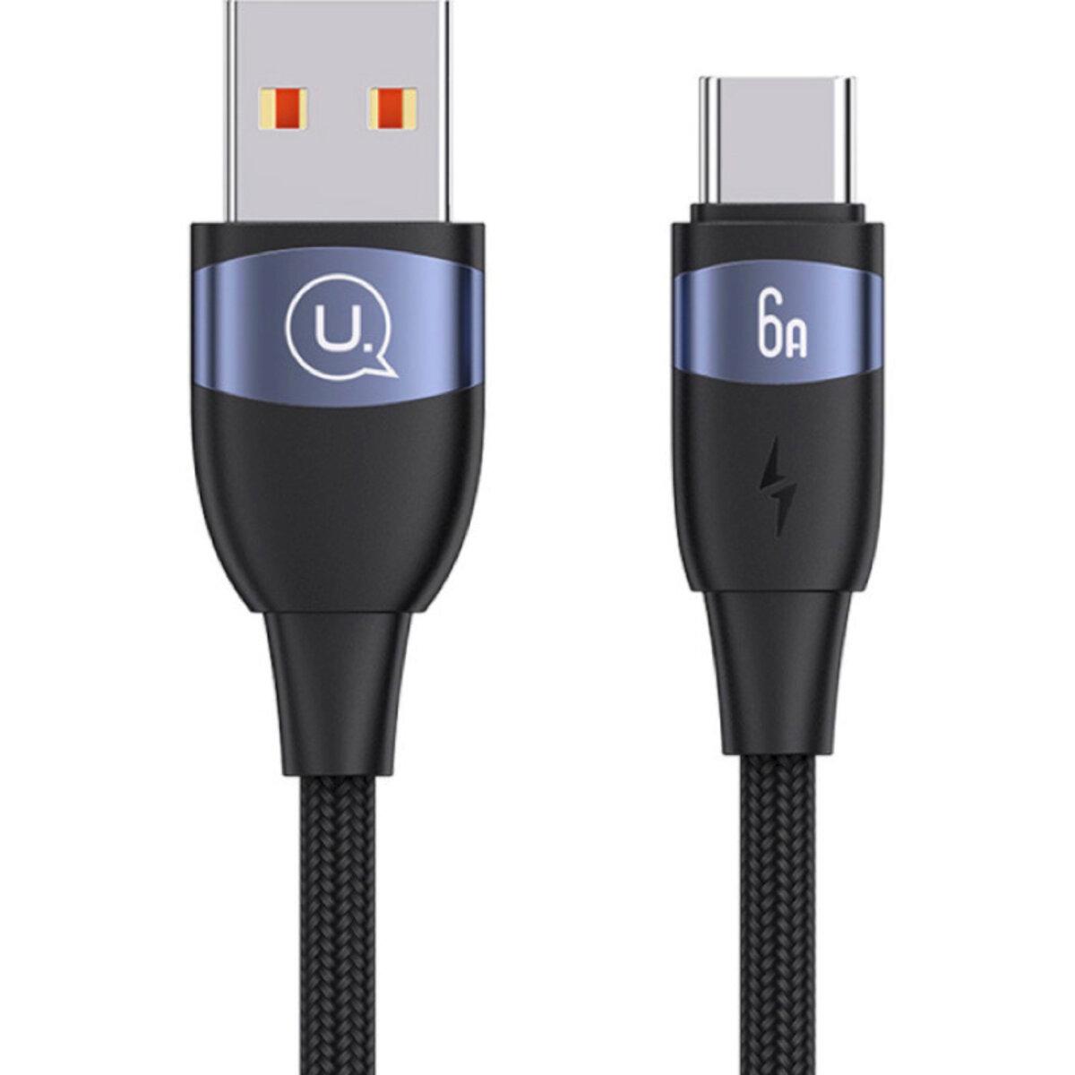 Кабель Usams Aluminum Alloy Transparent US-SJ630 USB Type-C 100W 6A 1,2 м Black (19100478)