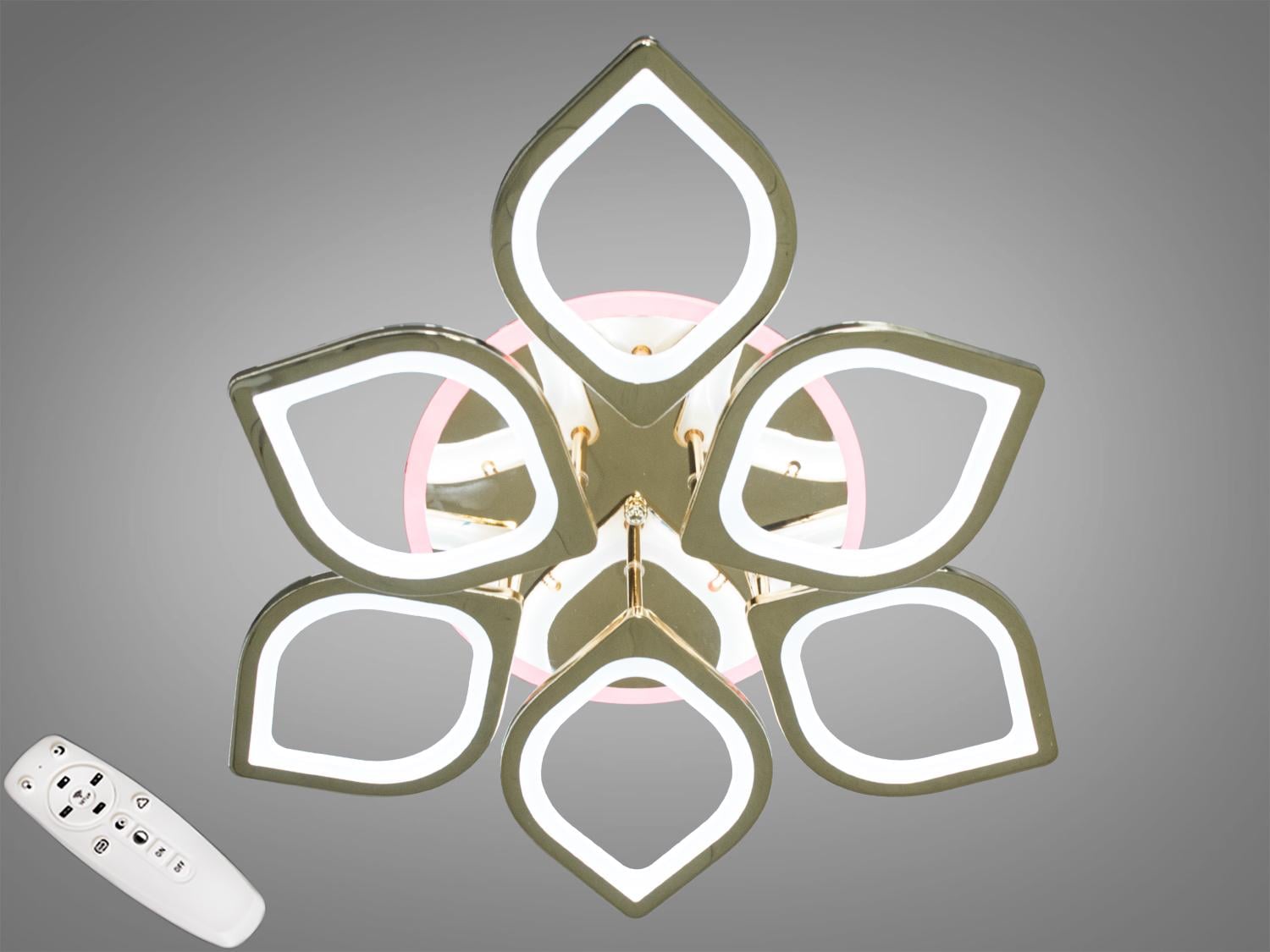 Люстра потолочная диодная с подсветкой/димером/пультом 95Вт (S8073/3+3G LED 3color dimmer) Люстра потолочная диодная с подсветкой/димером/пультом 95Вт (S8073/3+3G LED 3color dimmer)