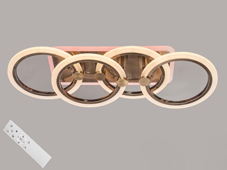 Люстра потолочная Octav с диммером и LED подсветкой 80 Вт (MX2374/2+2MC BR)