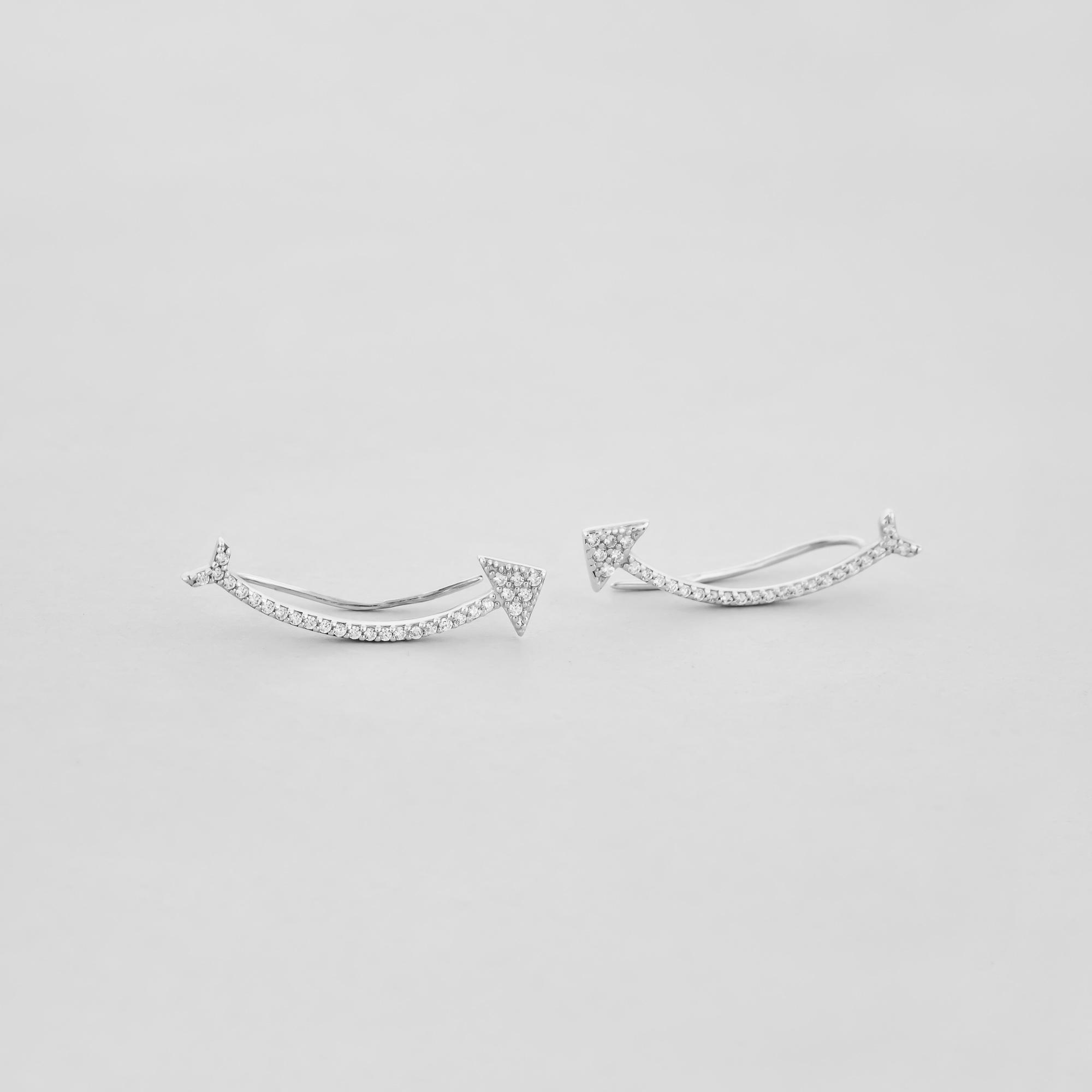 Серебряные серьги Minimal Блестящие стрелы (12911)