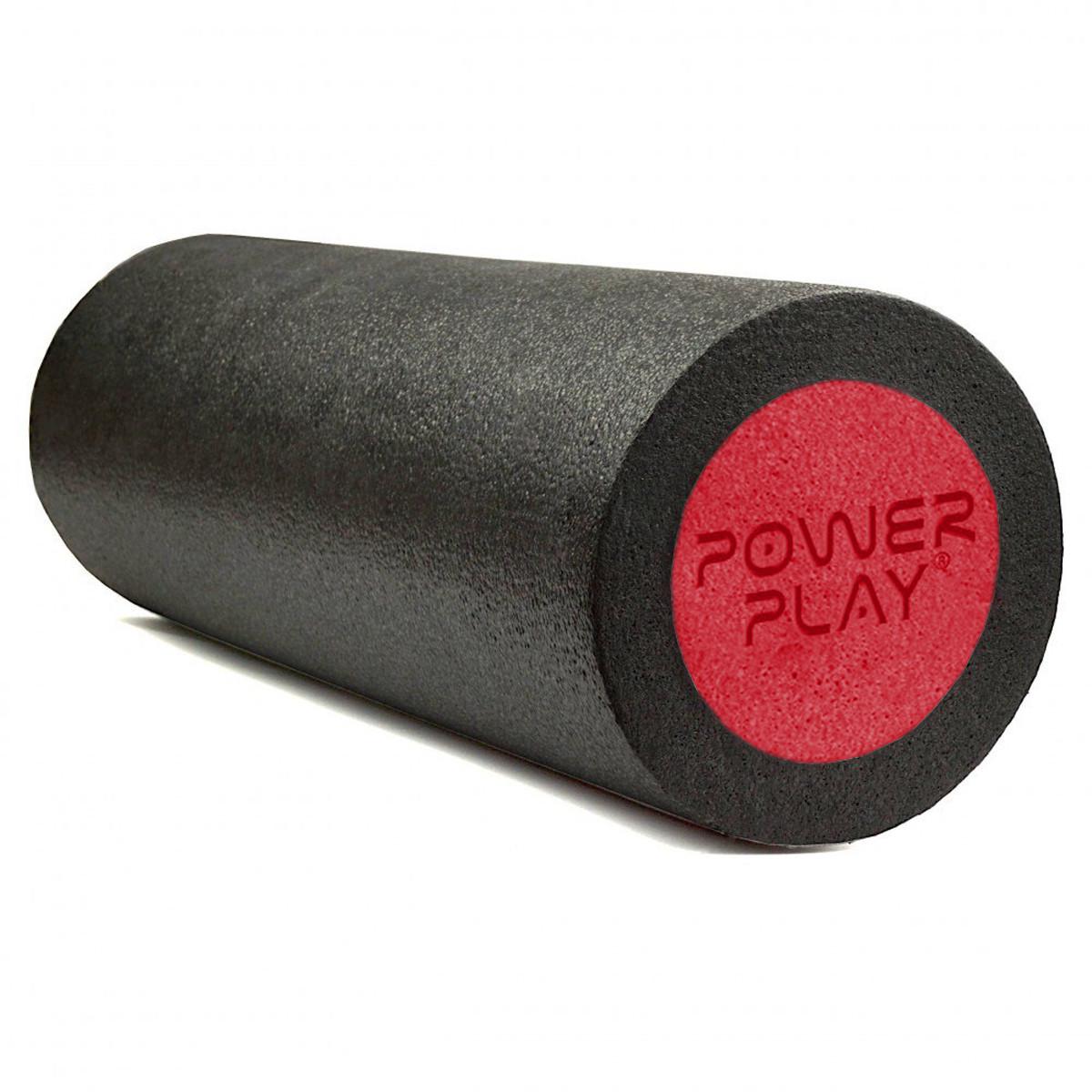 Масажний ролик (роллер) гладкий PowerPlay 4021 Fitness Roller Чорно-червоний (30x15см.) (PP_4021_BL/Red_(30*15) - фото 1