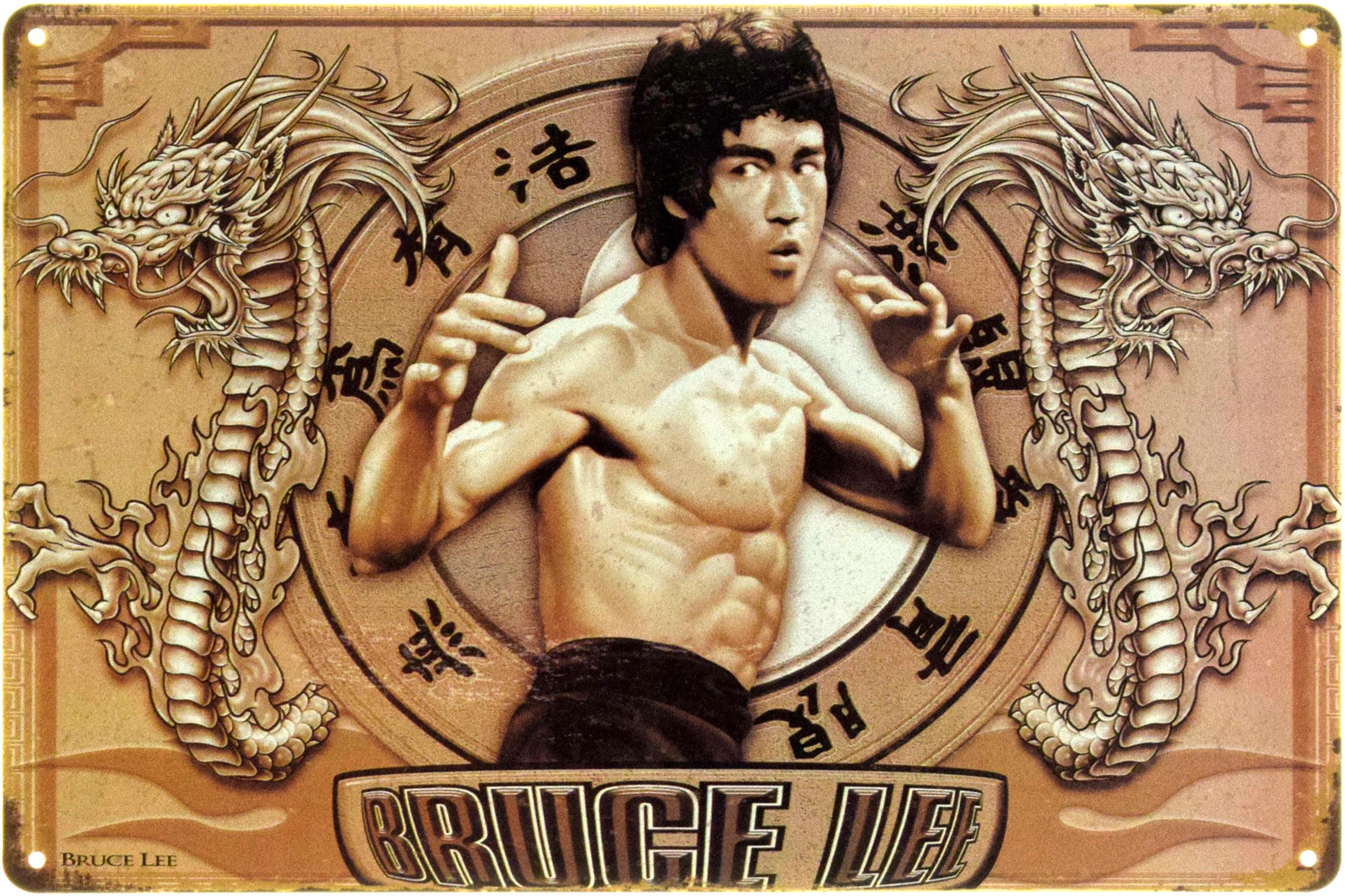 Табличка металлическая "Bruce Lee" 20x30 см (ms-104594)