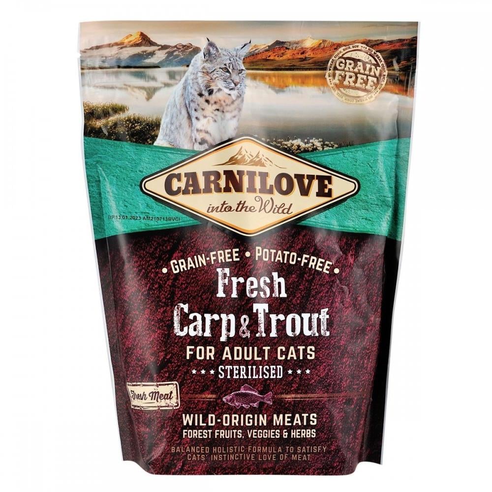 Корм сухой Carnilove Fresh Carp and Trout Sterilised for Adult Cats для взрослых стерилизованных и кастрированных кошек 2 кг (34806731)