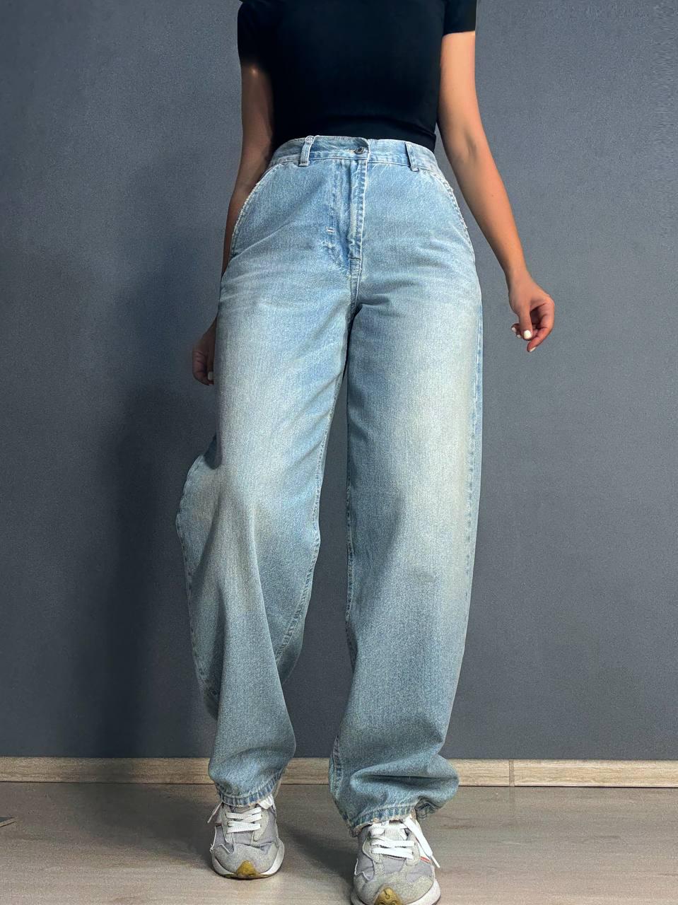 Джинсы женские ITS Basic 3097 SKATER jeans широкие косые карманы р. 36 Голубой (1727)