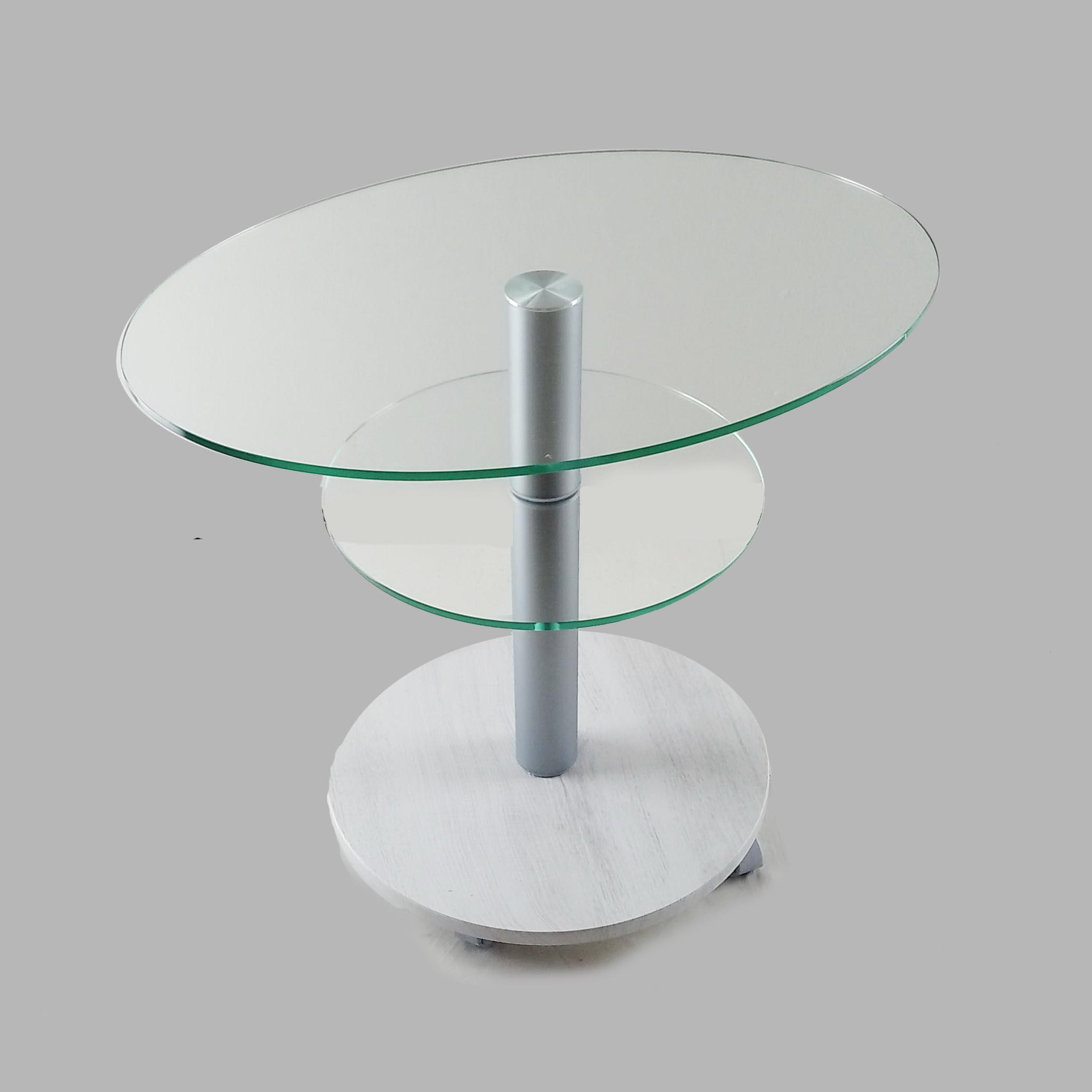 Стол журнальный стеклянный Commus Bravo Light O clear-sosnak-alm60 Белый (433820244) - фото 5 Стол журнальный стеклянный Commus Bravo Light O clear-sosnak-alm60 Белый (433820244) - фото 5