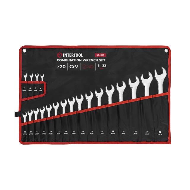 Набор комбинированных ключей с чехолом 20 шт. 6-32 мм (DIN3113)
