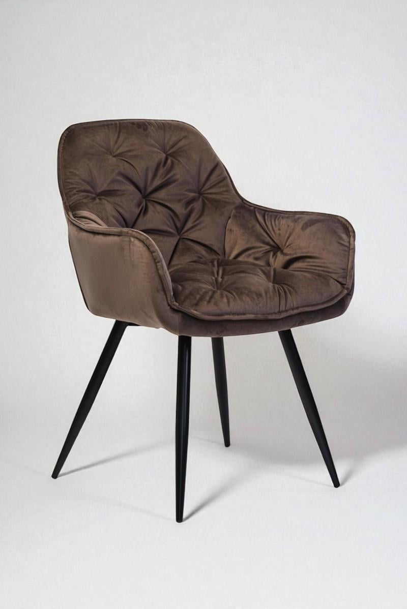 Стул обеденный Арис М-65 с подлокотниками велюр 860х580х590 мм Коричневый/Черный